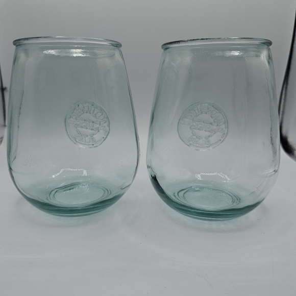 Set of 2 San Miguel Authentic 100% Recycled Glass Tumbler Wine Glasses 5", 20 oz - Picture 3 of 3